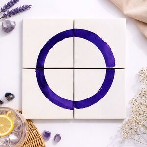 Purple Circle Ceramic Coasters
